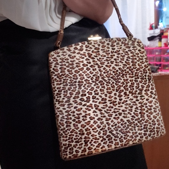 Leon's of California Bags Vintage Leopard Print Pony Hair Purse